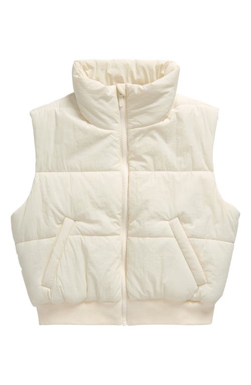 Zella Girl Kids' Layer Up Puffy Vest In White Whisper