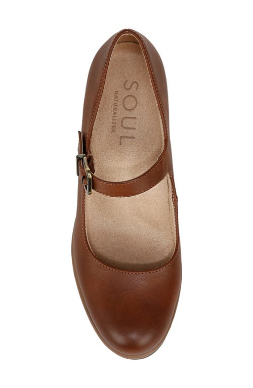 Soul Naturalizer Adore Mary Jane Wedge In Toffee Brown Faux Leather