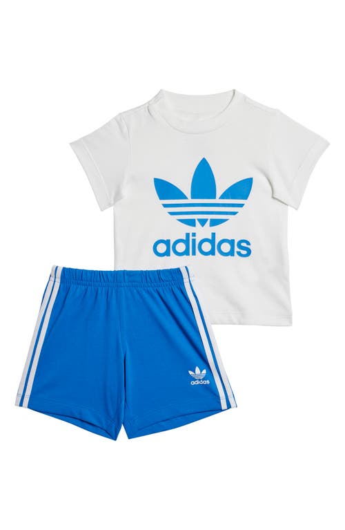 adidas Lifestyle Cotton T-Shirt & Shorts Set in Bluebird at Nordstrom, Size 12M