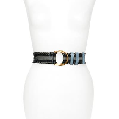 Stella Mccartney Logo Jacquard Webbing Belt, Cameo Blue