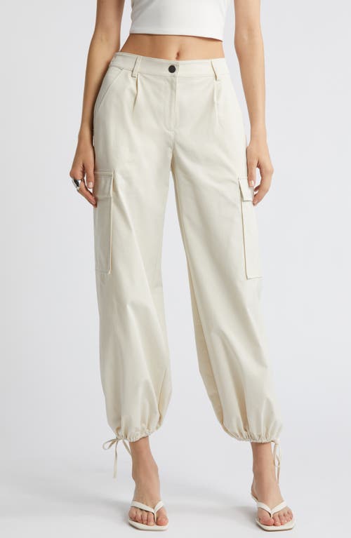 Twill Cargo Pants in Ivory Dove