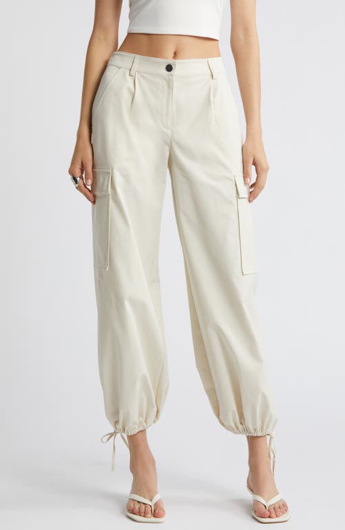 Shop Open Edit Twill Cargo Pants In Ivory Dove