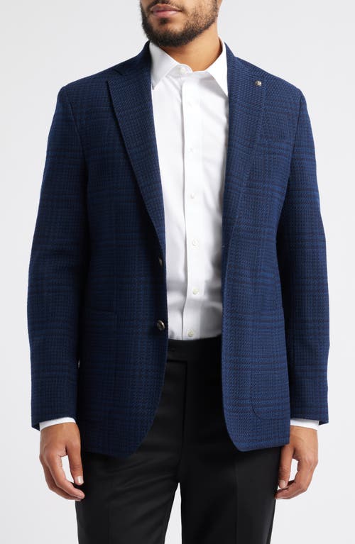 Jack Victor Hampton Plaid Stretch Wool Sport Coat in Navy 