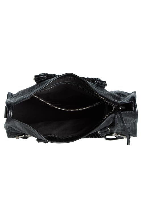 Balenciaga Le City Small Embellished Textured-leather Tote In Black