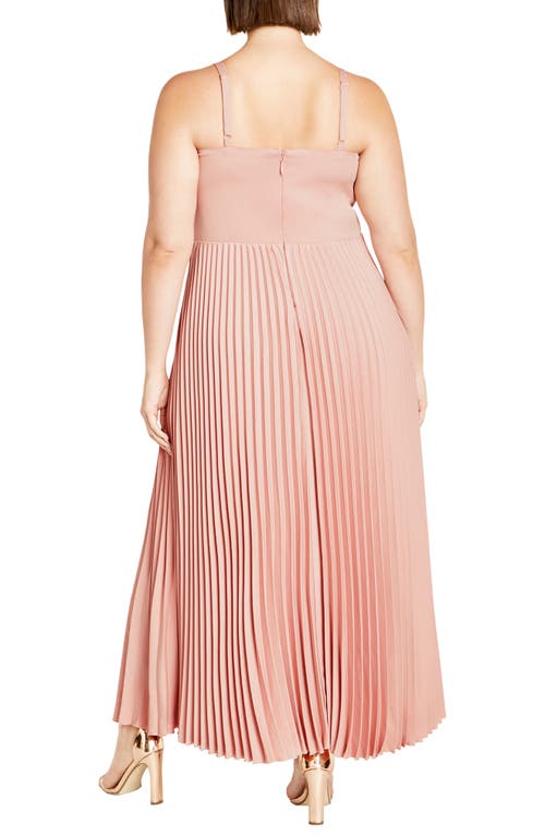 Shop City Chic Ariana Pleat Dress In Vintage Rose