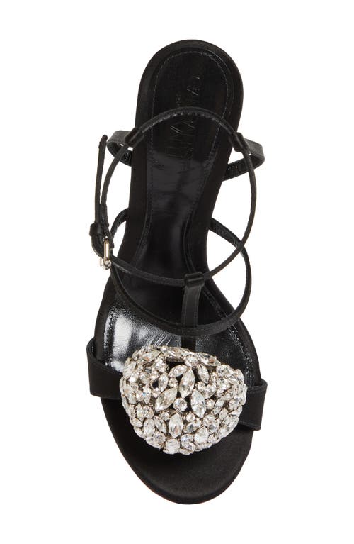Giambattista Valli Crystal Ball Ankle Strap Cage Sandal In Black/crystal