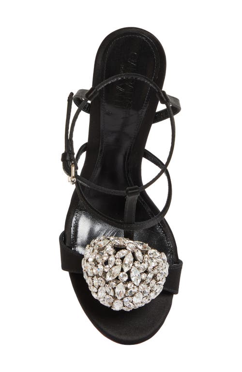 Shop Giambattista Valli Crystal Ball Ankle Strap Cage Sandal In Black/crystal