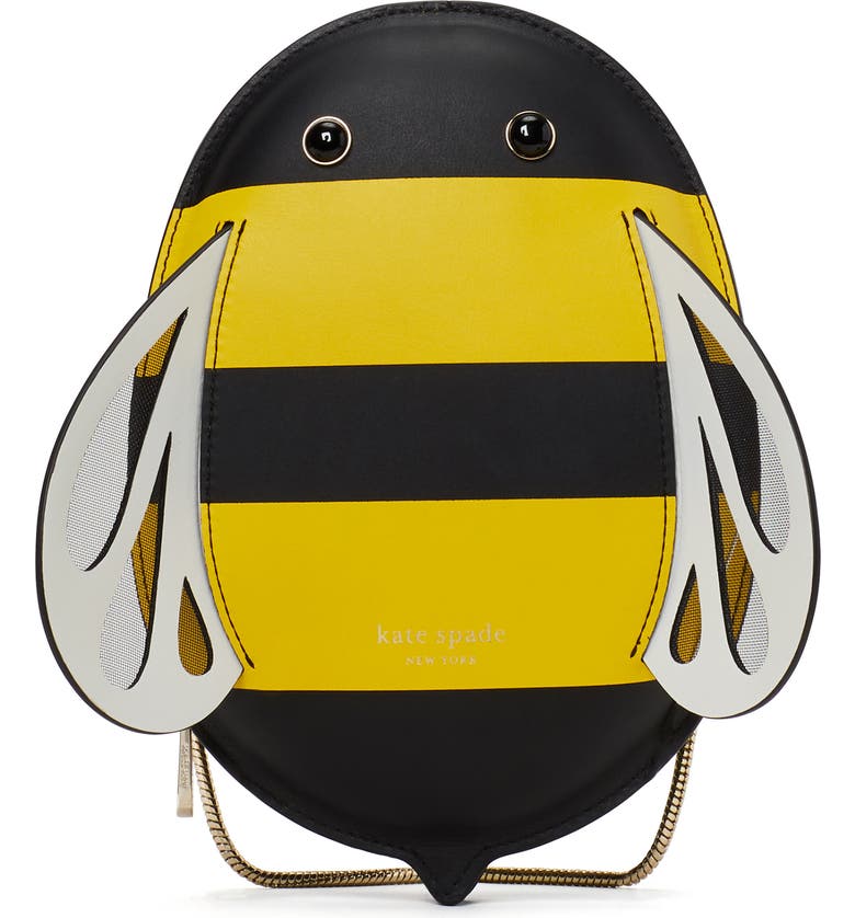 KATE SPADE NEW YORK buzzbee leather crossbody bag, Main, color, YELLOW MULTI