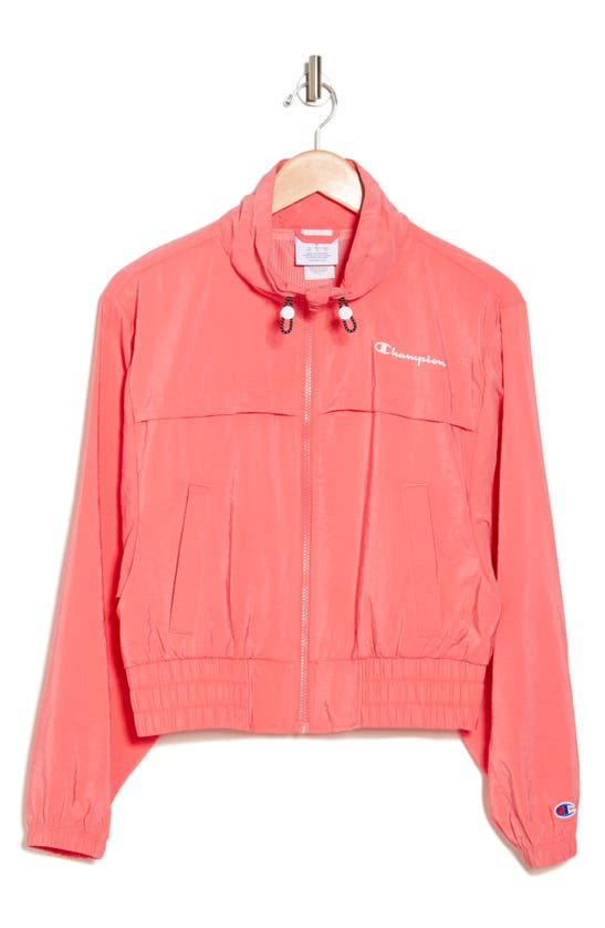 Shop Champion Front Zip Water Repellent Jacket In High Tide Coral