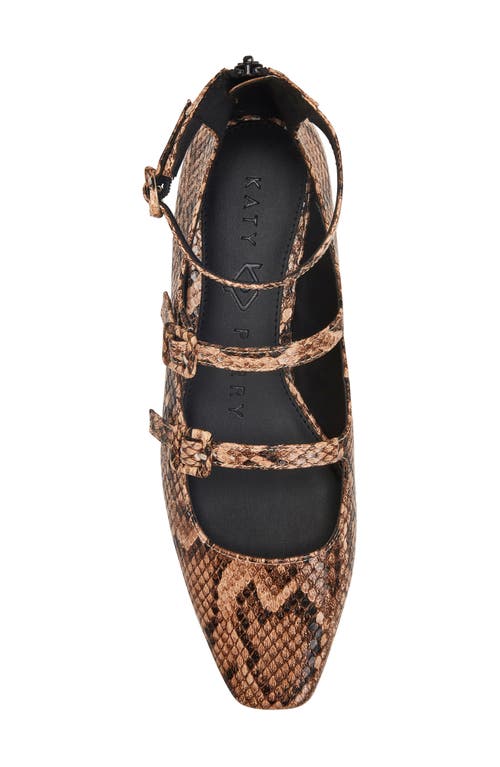 Shop Katy Perry Confidant Snakeskin Print Mary Jane Flat In True Taupe Multi