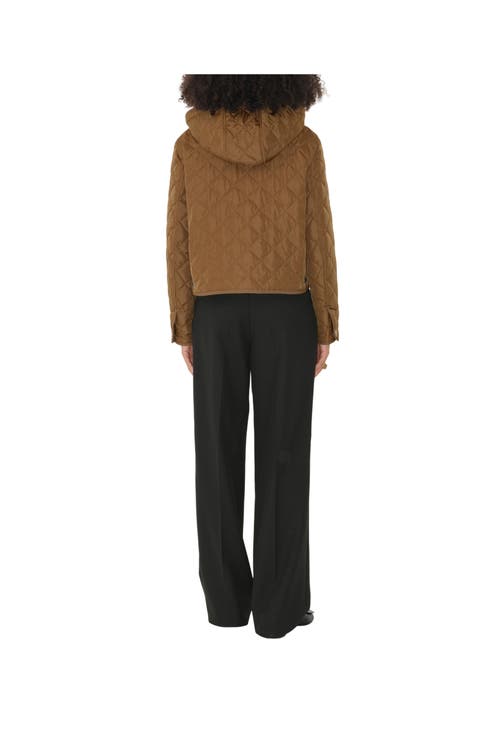 Burberry Quilted Nylon Cropped Jacket In Dusty Caramel