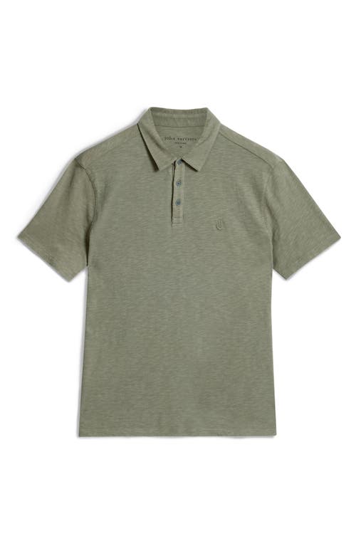 Shop John Varvatos Victor Organic Cotton Slub Polo In Eucalyptus