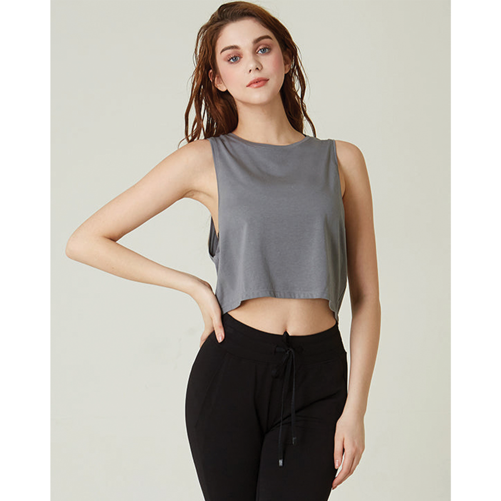 Rebody Active Eye Spy Crop Tank In Stone Olive
