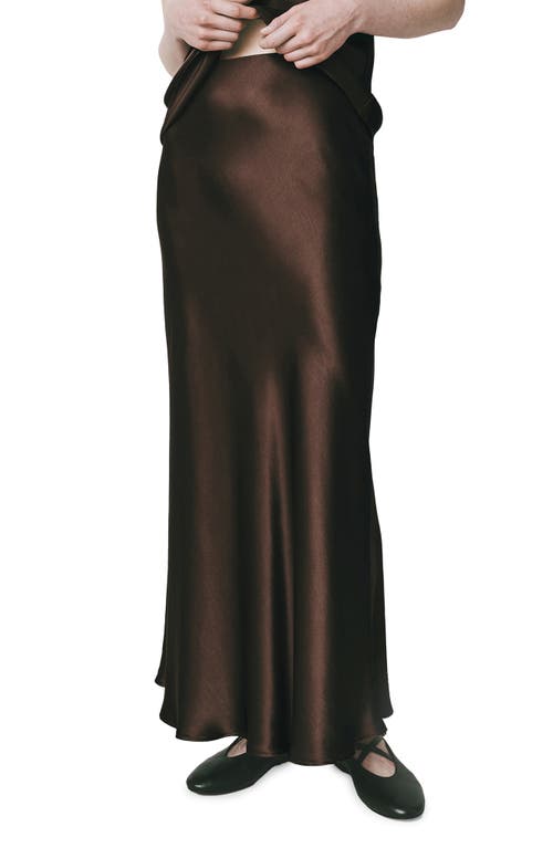 Shop Rue Sophie Rivoli Silk Maxi Skirt In Russet