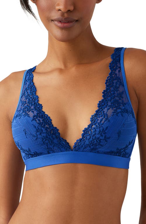 Shop Wacoal Embrace Lace Wire Free Bralette In Beaucoup Blue/bellwether Blue