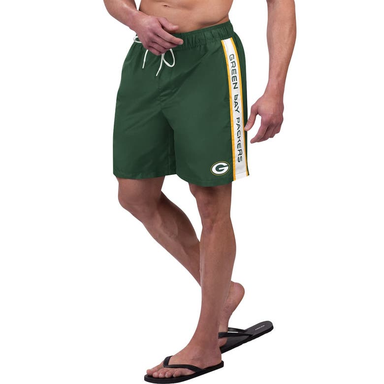 Shop G-iii Sports By Carl Banks Green Green Bay Packers Streamline Volley Swim Shorts