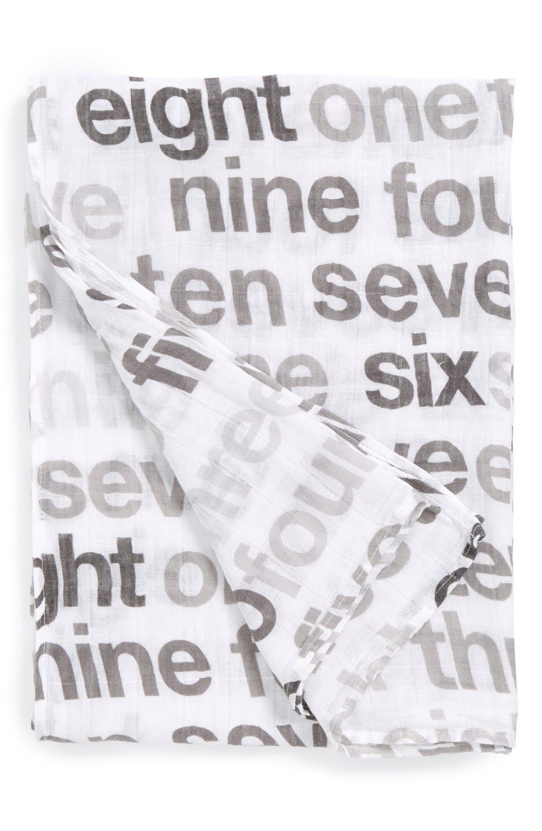 The Little Linen Company 'Numbers' Muslin Swaddling Blanket Nordstrom