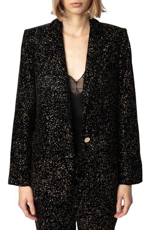 Zadig & Voltaire Valse Glitter Dot Jacket in Noir 