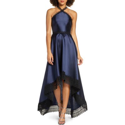 Ml Monique Lhuillier High/low Mikado Gown
