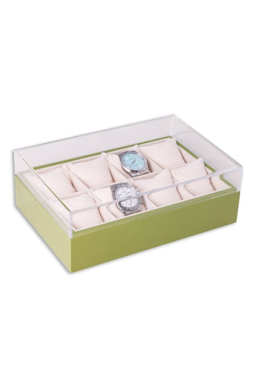 Bey-berk Watch Storage Case In Lime Green