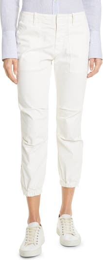 NILI LOTAN Cropped cotton-blend twill tapered pants