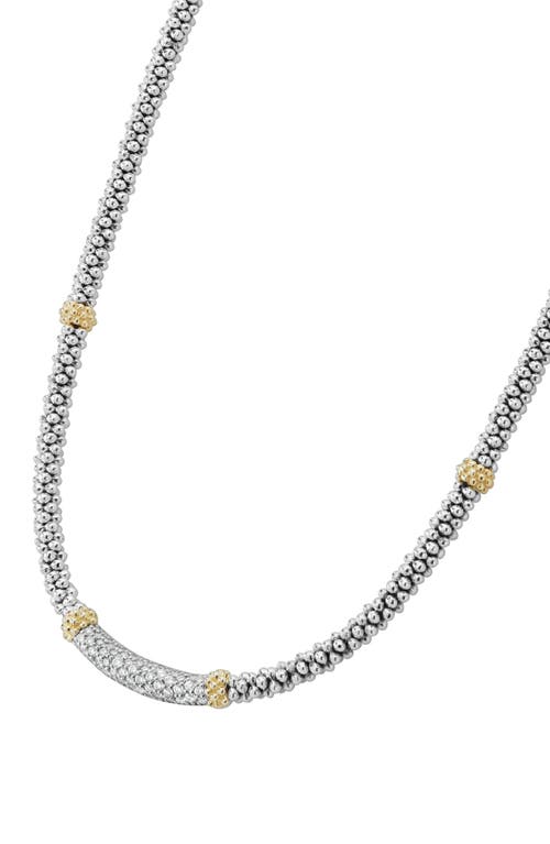 Shop Lagos Lux Diamond Rope Necklace In Silver/diamond