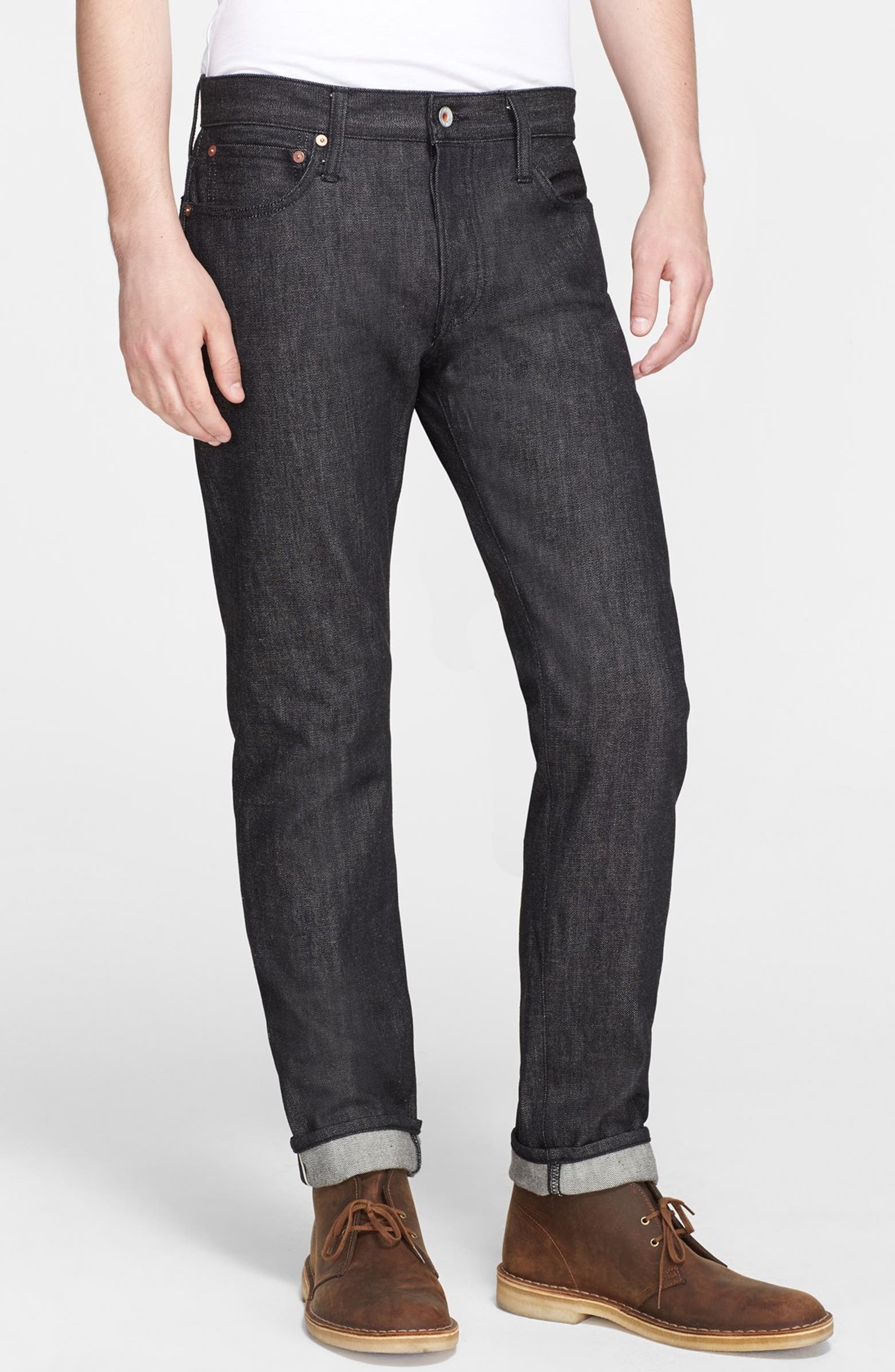 Jack Spade Slim Fit Selvedge Jeans (Black) | Nordstrom