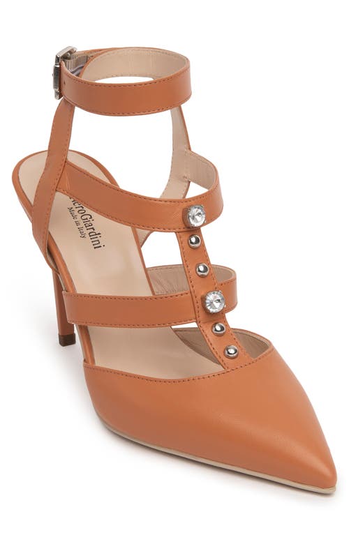 NeroGiardini Strappy Pointed Toe Pump in Cognac at Nordstrom, Size 8Us