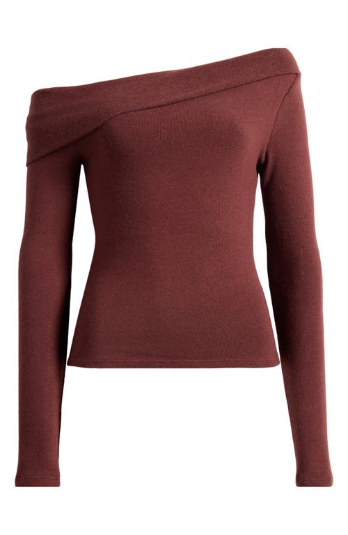 Reformation Elio Off The Shoulder Knit Top In Mahogany