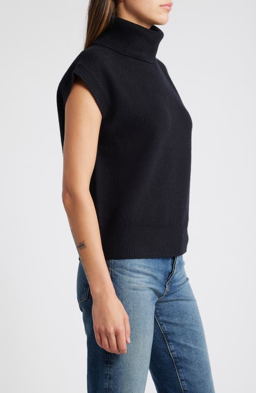 Shop Treasure & Bond Short Dolman Sleeve Cotton Blend Turtleneck Sweater In Black