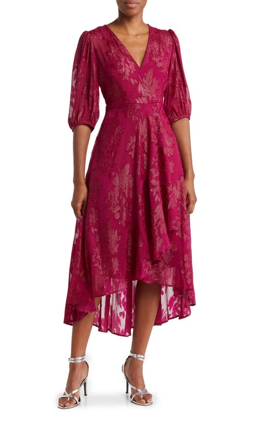 Calvin Klein Novelty Chiffon Midi Dress In Boysenberry | ModeSens