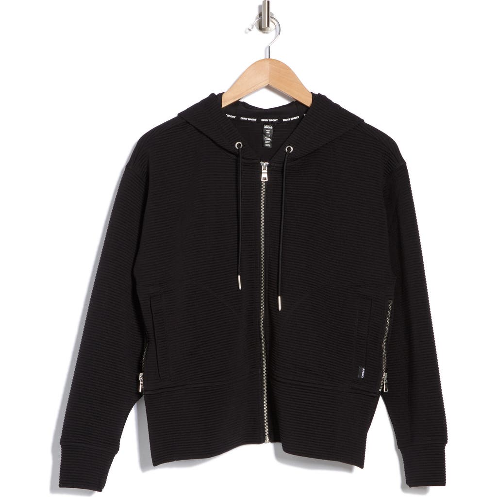 Dkny Tech Ottoman Full Zip Hoodie In Black