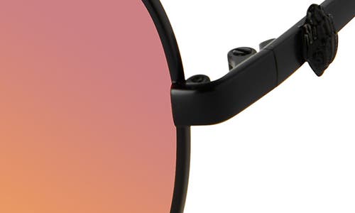 Kurt Geiger 62mm Oversize Aviator Sunglasses In Black Fuchsia/rainbow