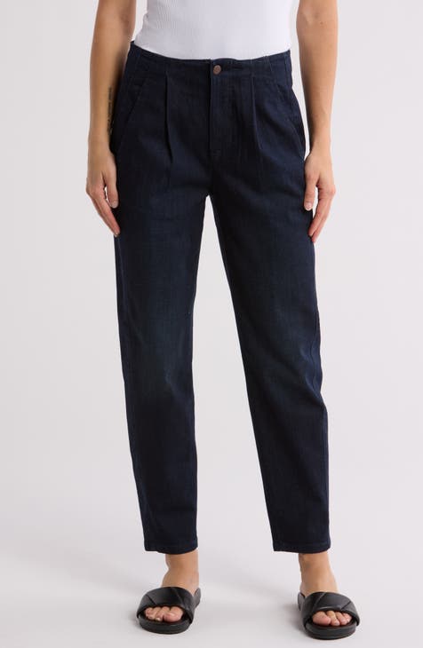 Pleated Tapered Ankle Pants