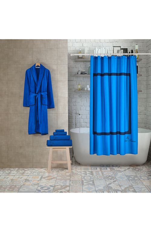 Brooks Brothers Contrast Frame Shower Curtain In Royal Blue