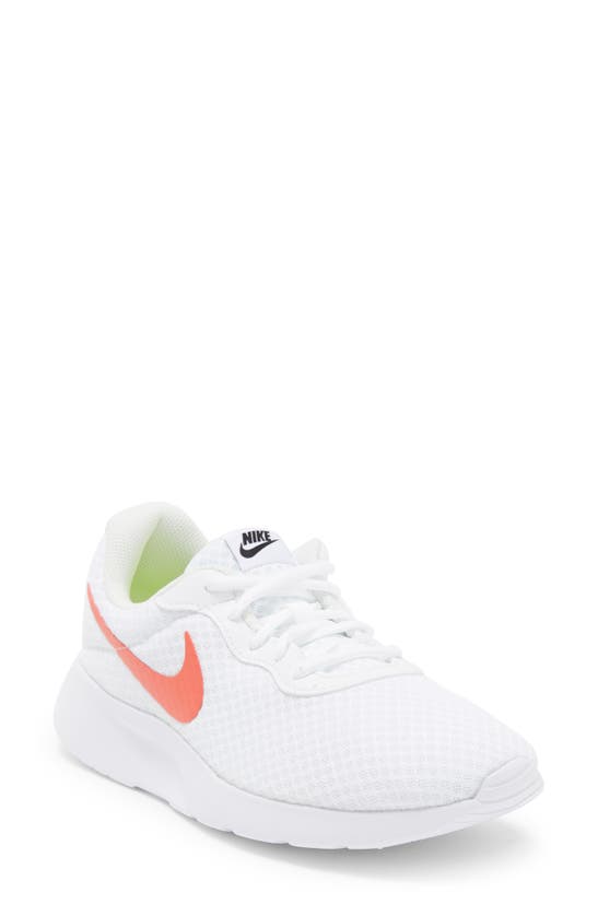 Nike Tanjun Running Shoe In White/ Ember/ Black
