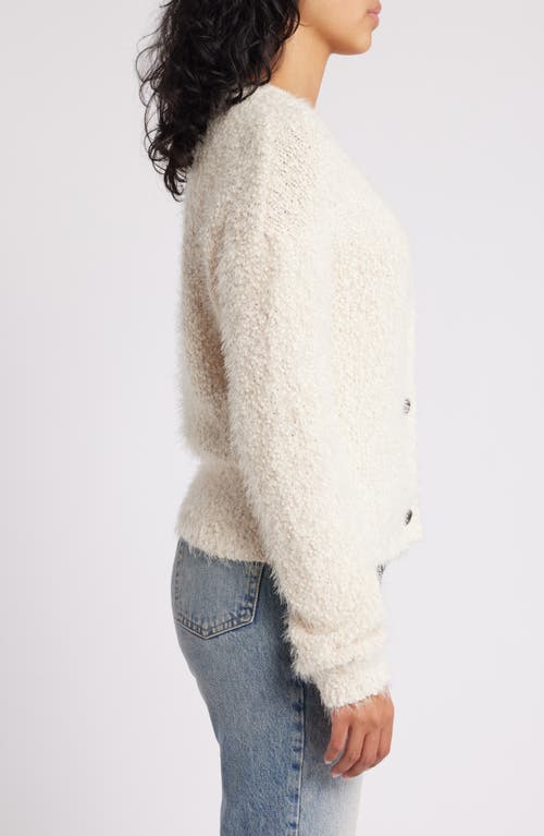 Shop Noisy May Sassy Bouclé Cardigan In Eggnog