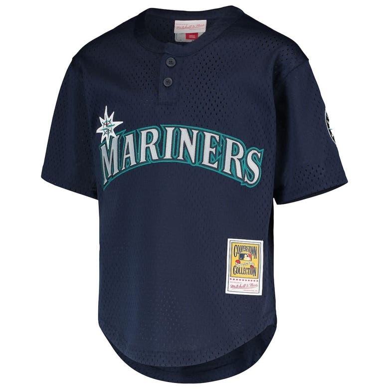 Youth Seattle Mariners Ichiro Suzuki Mitchell & Ness Navy Cooperstown  Collection Mesh Batting Practice Jersey