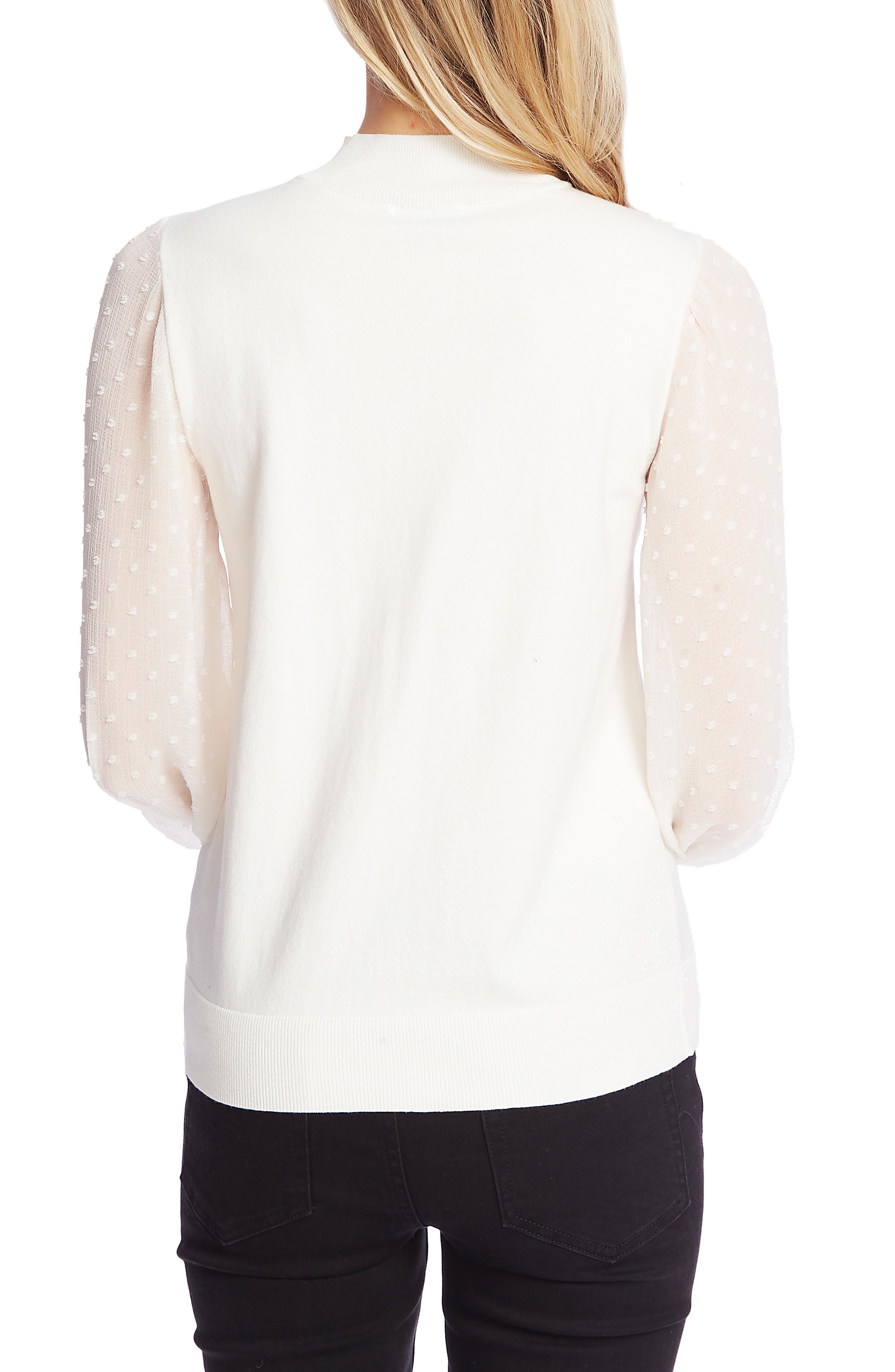 CeCe Clip Dot Sleeve Sweater | Nordstrom