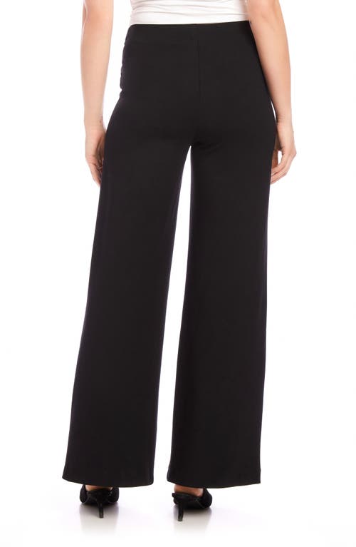 Karen Kane Patch Pocket Wide Leg Linen Pants In Black