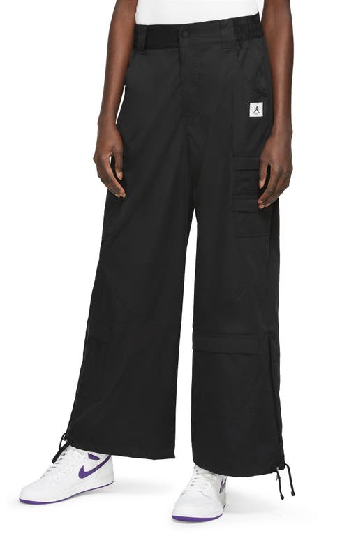 Jordan Chicago Wide Leg Cargo Pants in Black