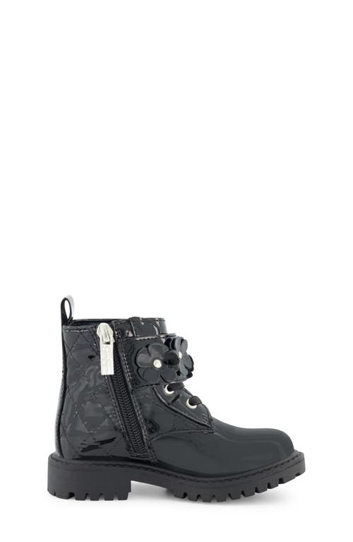 Shop Jessica Simpson Kids' Daria Flower Quilted Boot In Black