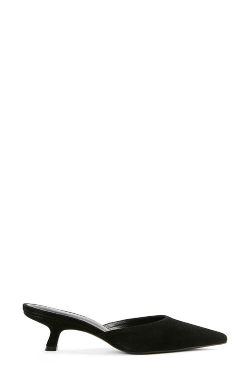 Shop Reformation Wilda Pointed Toe Kitten Mule In Black Suede