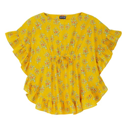 Vilebrequin Babies'  Kids' Vendôme Turtles Dress Shirt In Maïs