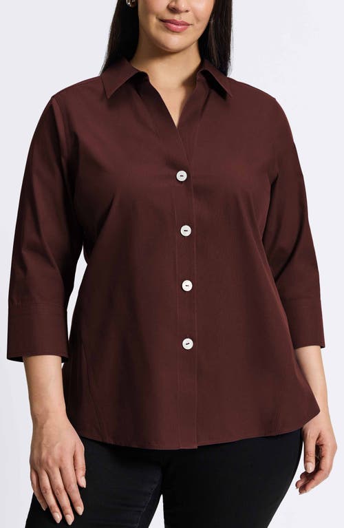 Foxcroft Paige Button-up Shirt In Chicory Coffee