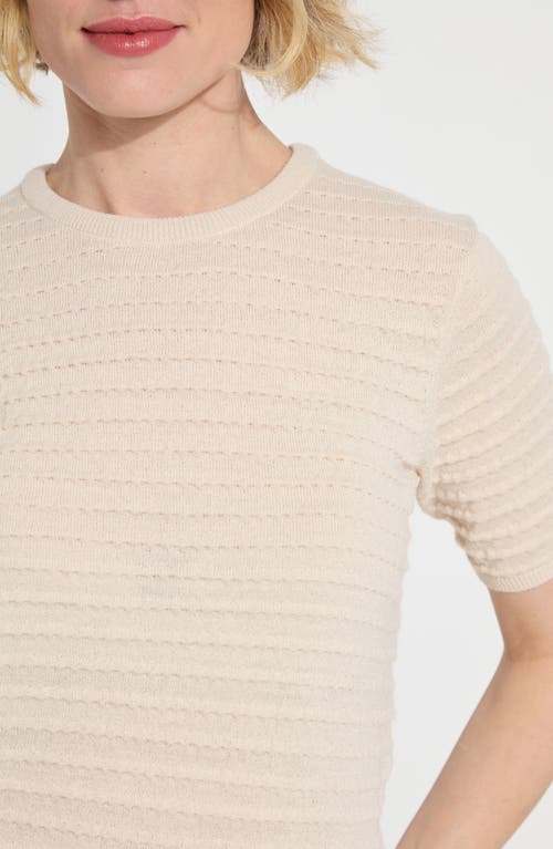 Shop Lyssé Smocked Short Sleeve Sweater In Panna Cotta