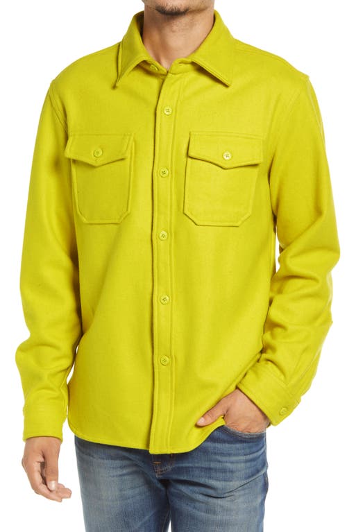 Schott Cpo Wool Blend Work Shirt In Neon