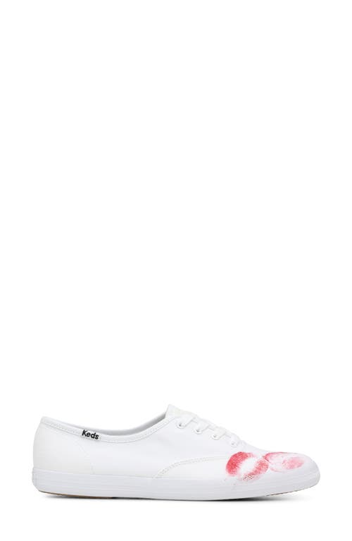 Keds Women's X Puppets And Puppets Champion Kisses Lace Up Canvas Sneakers In White