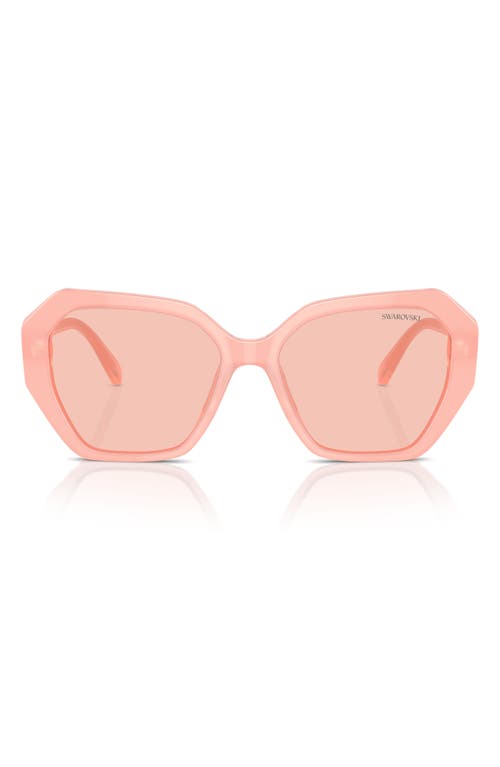 Shop Swarovski 57mm Constella Oval Sunglasses In Pink