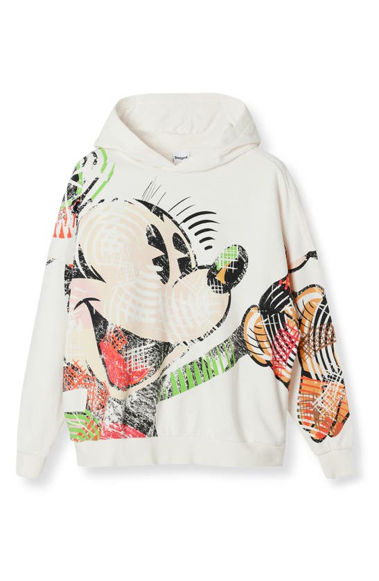 Shop Desigual X M. Christian Lacroix Cubist Mickey Mouse Cotton Graphic Hoodie In White